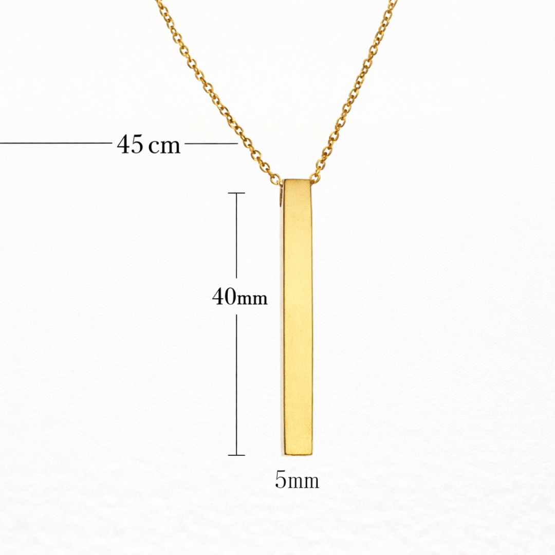 Collana Lingotto con Catena a maglia Rolo Personalizzata 4 lati