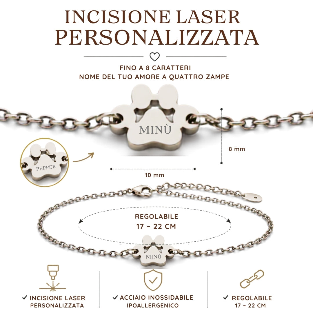 Bracciale Amore a quattro zampe personalizzato