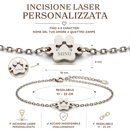 Bracciale Amore a quattro zampe personalizzato