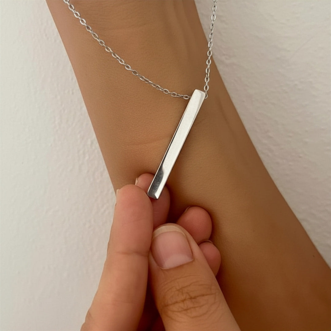 Collana Lingotto con Catena a maglia Rolo Personalizzata 4 lati