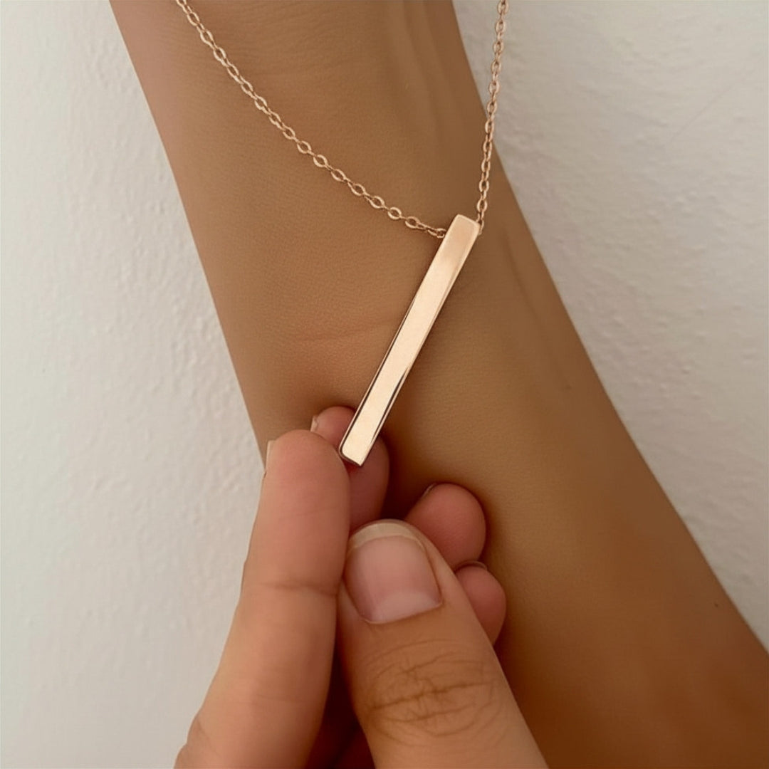 Collana Lingotto con Catena a maglia Rolo Personalizzata 4 lati